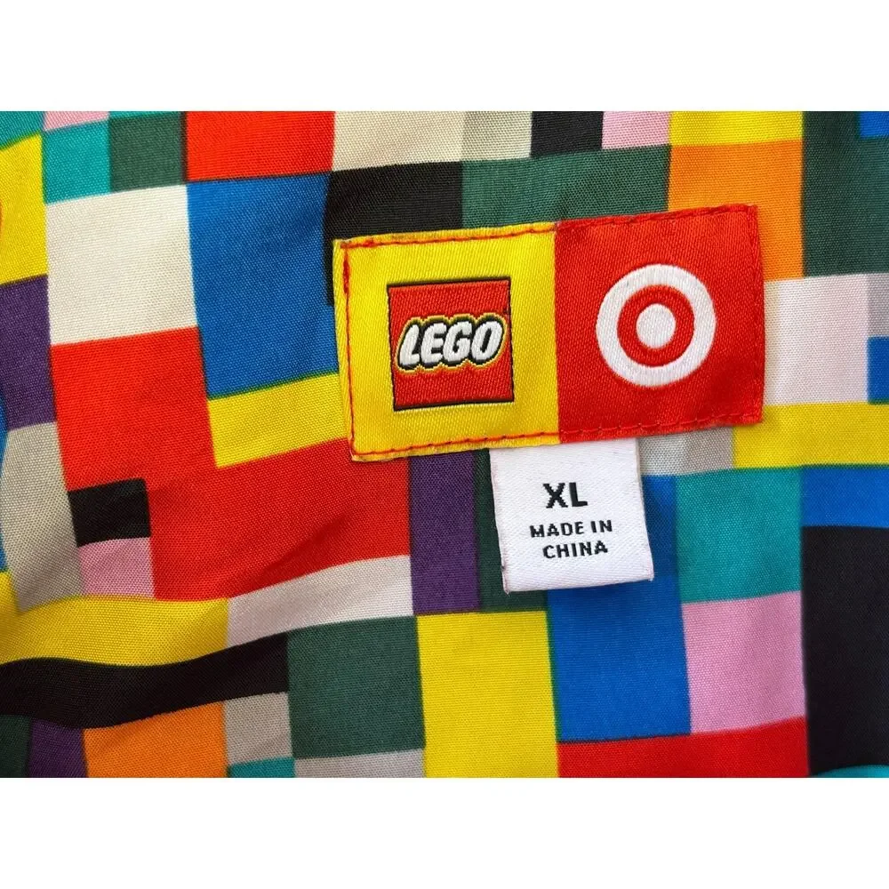 LEGO Puffer Jacket Youth XL Multicolor Stripe Rainbow Zip Insulated Winter